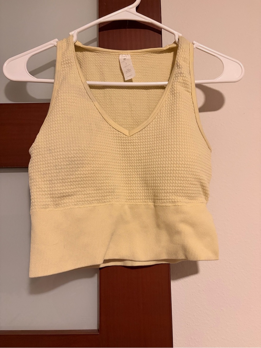 Yogalicious Pale Yellow V-Neck Knit Tank